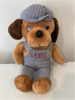Vintage 1970s Knickerbocker Casey Jones Dog Plush Train Conductor 15” Toy